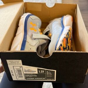 Under Armour Kids' Gray and Yellow Sneakers